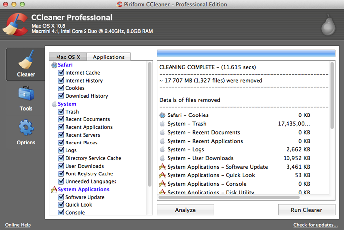 ccleaner for mac version history